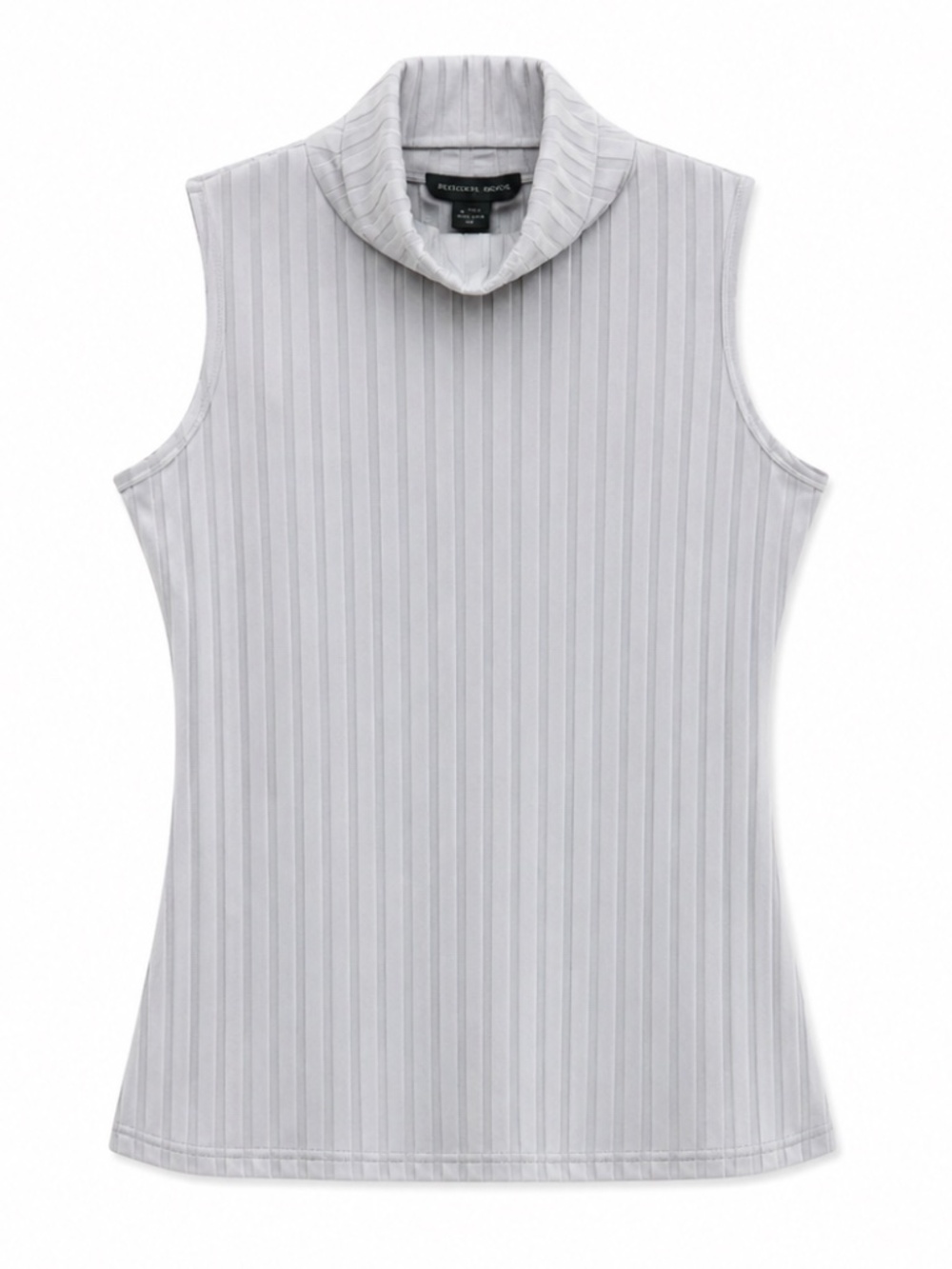 Vintage 90s Beechers Brook Gray Ribbed Sleeveless Turtleneck - Size Large EUC